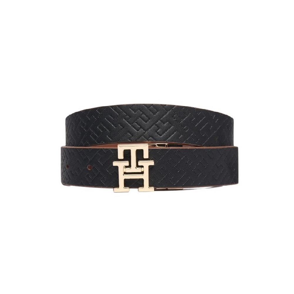TOMMY HILFIGER LOGO 3.0 MONO REV ΖΩΝΗ ΓΥΝΑΙΚΕΙΑ BLACK/BROWN