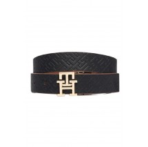 TOMMY HILFIGER LOGO 3.0 MONO REV ΖΩΝΗ ΓΥΝΑΙΚΕΙΑ BLACK/BROWN