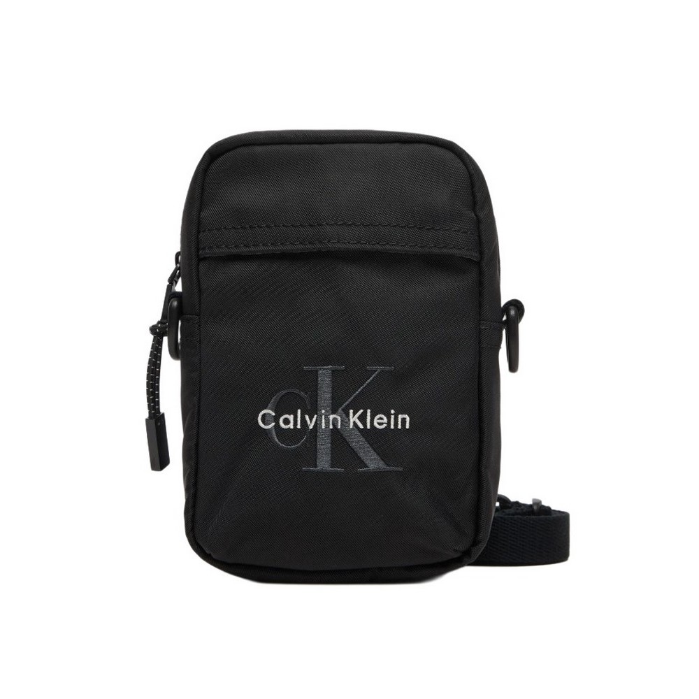 CALVIN KLEIN BOLD LOGO NYLON SLIM REPORTER ΤΣΑΝΤΑ ΑΝΔΡΙΚΗ BLACK