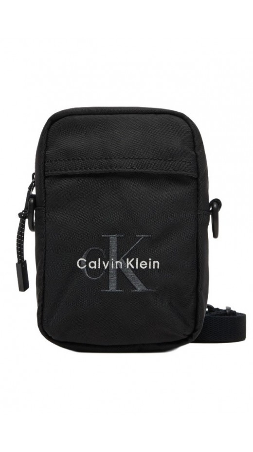 CALVIN KLEIN BOLD LOGO NYLON SLIM REPORTER ΤΣΑΝΤΑ ΑΝΔΡΙΚΗ BLACK