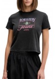 TOMMY JEANS  REG SH CREST FLAG TEE T-SHIRT ΜΠΛΟΥΖΑ ΓΥΝΑΙΚΕΙΑ BLACK