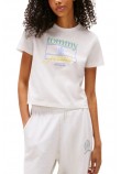 TOMMY JEANS  REG SH CREST FLAG TEE T-SHIRT ΜΠΛΟΥΖΑ ΓΥΝΑΙΚΕΙΑ OFF WHITE