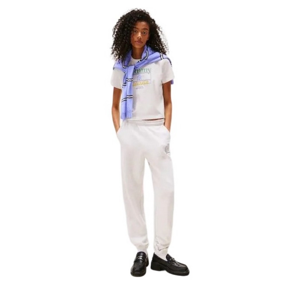 TOMMY JEANS  REG SH CREST FLAG TEE T-SHIRT ΜΠΛΟΥΖΑ ΓΥΝΑΙΚΕΙΑ OFF WHITE