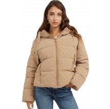 GUESS 4G LOGO HOODED PUFFA ΜΠΟΥΦΑΝ ΓΥΝΑΙΚΕΙΟ BEIGE
