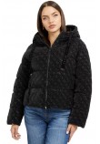 GUESS 4G LOGO HOODED PUFFA ΜΠΟΥΦΑΝ ΓΥΝΑΙΚΕΙΟ BLACK