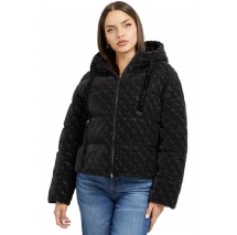 GUESS 4G LOGO HOODED PUFFA ΜΠΟΥΦΑΝ ΓΥΝΑΙΚΕΙΟ BLACK