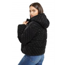 GUESS 4G LOGO HOODED PUFFA ΜΠΟΥΦΑΝ ΓΥΝΑΙΚΕΙΟ BLACK