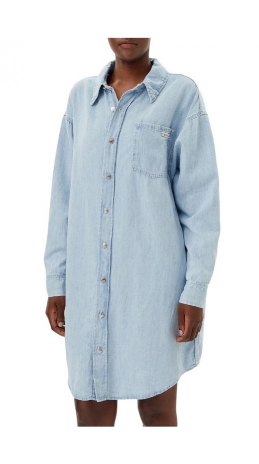 CALVIN KLEIN JEANS RELAXED DENIM SHIRT DRESS ΦΟΡΕΜΑ ΓΥΝΑΙΚΕΙΟ DENIM LIGHT