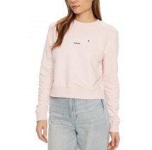 GUESS JEANS CROP CN 3D EMB SWEATSH ΜΠΛΟΥΖΑ ΦΟΥΤΕΡ ΓΥΝΑΙΚΕΙΑ PINK