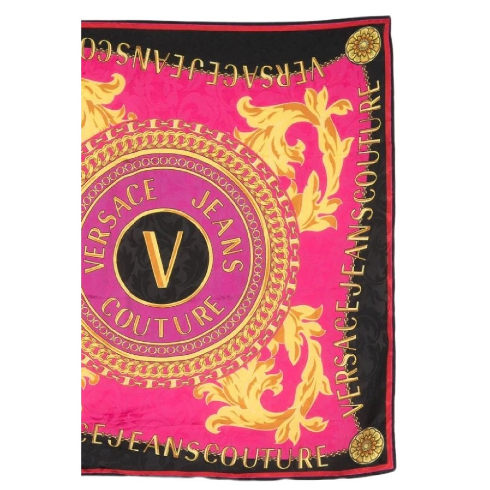 VERSACE JEANS COUTURE FOULARD LEAVES JACQUARD PATTERN 70CMX70CM ΦΟΥΛΑΡΙ ΓΥΝΑΙΚΕΙΟ MULTI