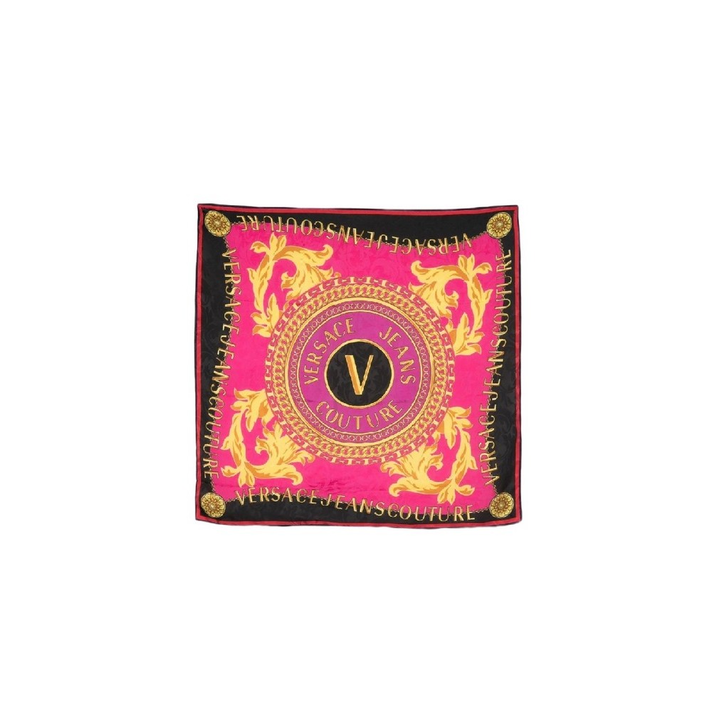 VERSACE JEANS COUTURE FOULARD LEAVES JACQUARD PATTERN 70CMX70CM ΦΟΥΛΑΡΙ ΓΥΝΑΙΚΕΙΟ MULTI