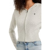 GUESS JEANS CABLE HOODIE CARDI ΖΑΚΕΤΑ ΠΛΕΚΤΗ ΓΥΝΑΙΚΕΙΑ GREY