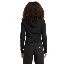 GUESS JEANS CABLE HOODIE CARDI ΖΑΚΕΤΑ ΠΛΕΚΤΗ ΓΥΝΑΙΚΕΙΑ BLACK