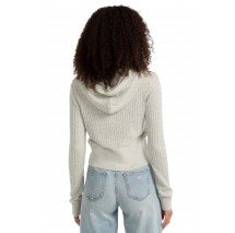 GUESS JEANS CABLE HOODIE CARDI ΖΑΚΕΤΑ ΠΛΕΚΤΗ ΓΥΝΑΙΚΕΙΑ GREY