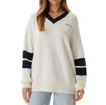 GUESS JEANS VN OS EMB SWTR ΜΠΛΟΥΖΑ ΠΛΕΚΤΗ ΓΥΝΑΙΚΕΙΑ WHITE