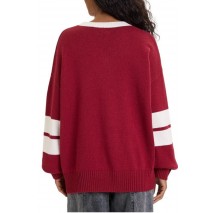 GUESS JEANS VN OS EMB SWTR ΜΠΛΟΥΖΑ ΠΛΕΚΤΗ ΓΥΝΑΙΚΕΙΑ BORDEAUX