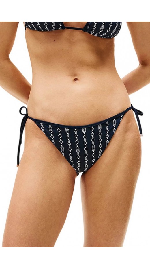 TOMMY HILFIGER CHEEKY STRING SIDE TIE PRINT ΜΑΓΙΟ ΓΥΝΑΙΚΕΙΟ NAVY