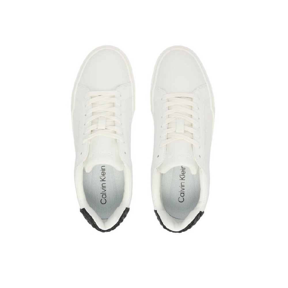 CALVIN KLEIN CHUNKY CUPSOLE LACEUP LTH BT AOP ΠΑΠΟΥΤΣΙ ΓΥΝΑΙΚΕΙΟ WHITE/BLACK