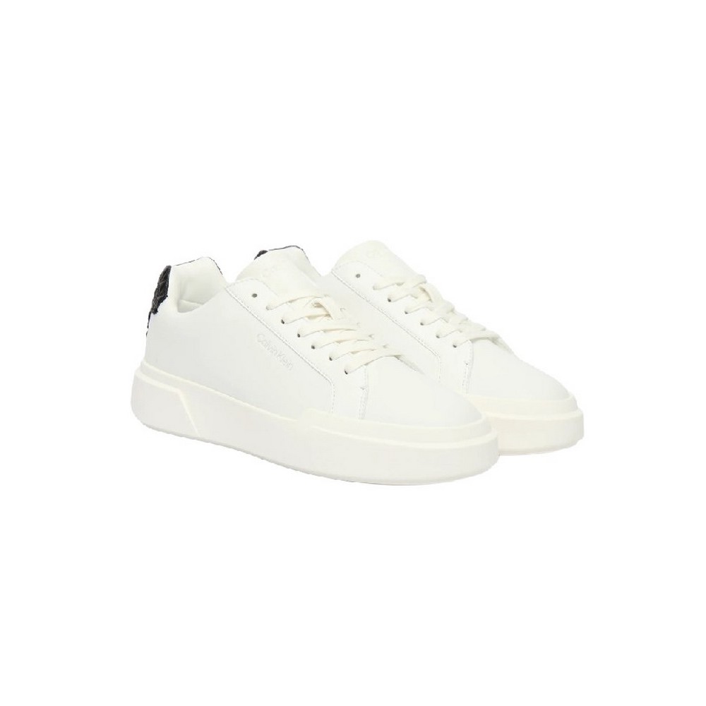 CALVIN KLEIN CHUNKY CUPSOLE LACEUP LTH BT AOP ΠΑΠΟΥΤΣΙ ΓΥΝΑΙΚΕΙΟ WHITE/BLACK