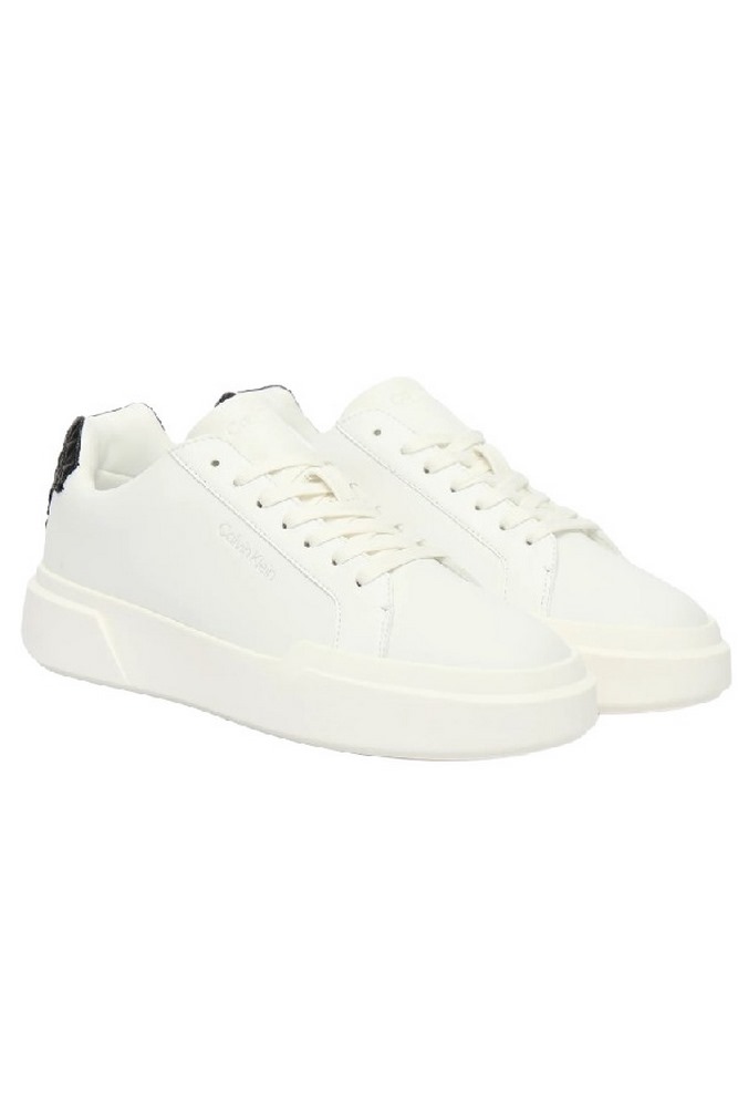 CALVIN KLEIN CHUNKY CUPSOLE LACEUP LTH BT AOP ΠΑΠΟΥΤΣΙ ΓΥΝΑΙΚΕΙΟ WHITE/BLACK