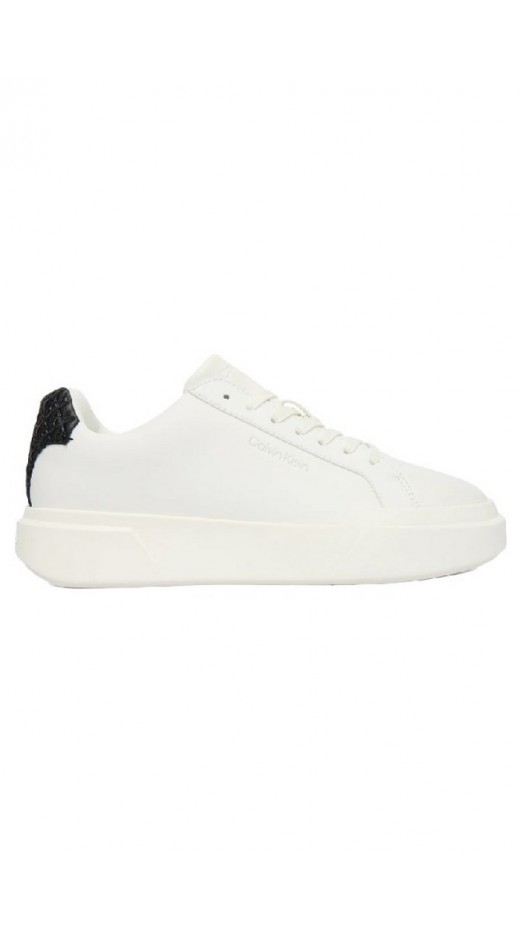 CALVIN KLEIN CHUNKY CUPSOLE LACEUP LTH BT AOP ΠΑΠΟΥΤΣΙ ΓΥΝΑΙΚΕΙΟ WHITE/BLACK