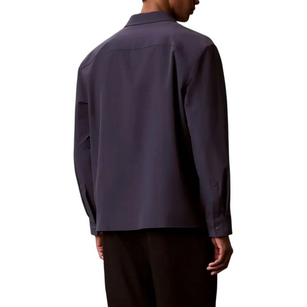 CALVIN KLEIN LS TECH KNIT DOBBY RELAXED OVERS ΠΟΥΚΑΜΙΣΟ ΑΝΔΡΙΚΟ BLUE