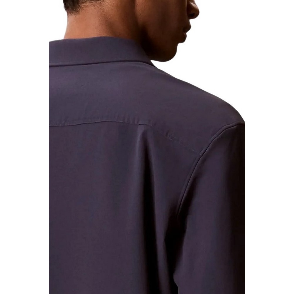 CALVIN KLEIN LS TECH KNIT DOBBY RELAXED OVERS ΠΟΥΚΑΜΙΣΟ ΑΝΔΡΙΚΟ BLUE