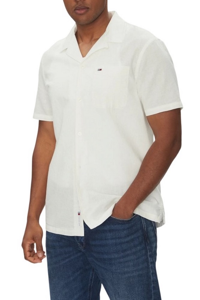 TOMMY JEANS LINEN BLEND CAMP SS EXT ΠΟΥΚΑΜΙΣΟ ΑΝΔΡΙΚΟ ECRU