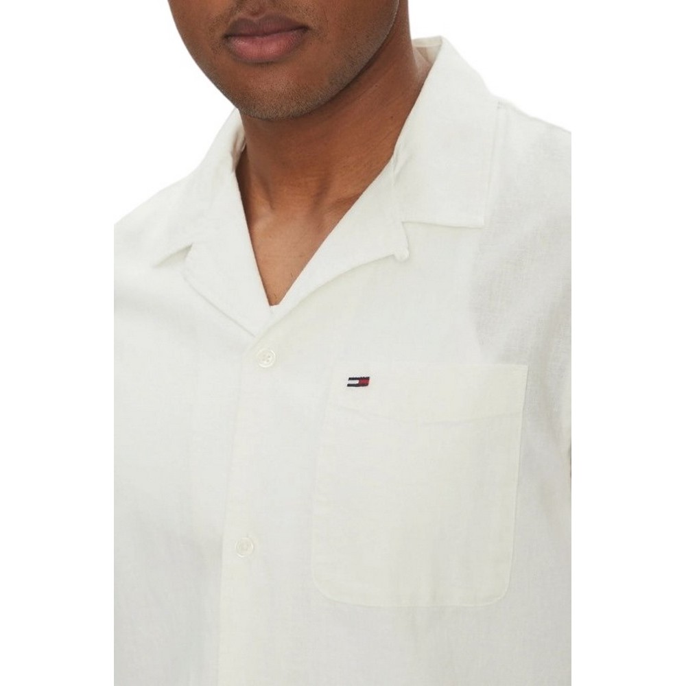 TOMMY JEANS LINEN BLEND CAMP SS EXT ΠΟΥΚΑΜΙΣΟ ΑΝΔΡΙΚΟ ECRU