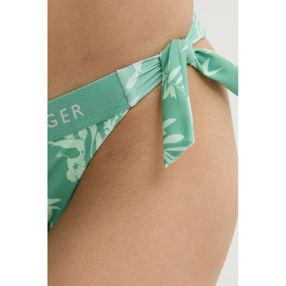 TOMMY HILFIGER CHEEKY SIDE TIE BIKINI PRINT ΜΑΓΙΟ ΓΥΝΑΙΚΕΙΟ GREEN