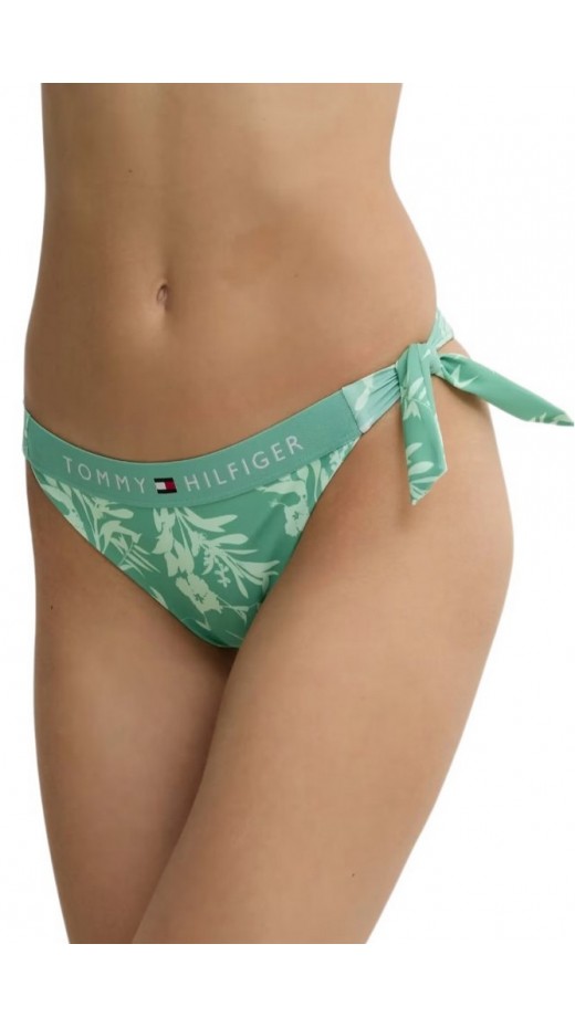 TOMMY HILFIGER CHEEKY SIDE TIE BIKINI PRINT ΜΑΓΙΟ ΓΥΝΑΙΚΕΙΟ GREEN