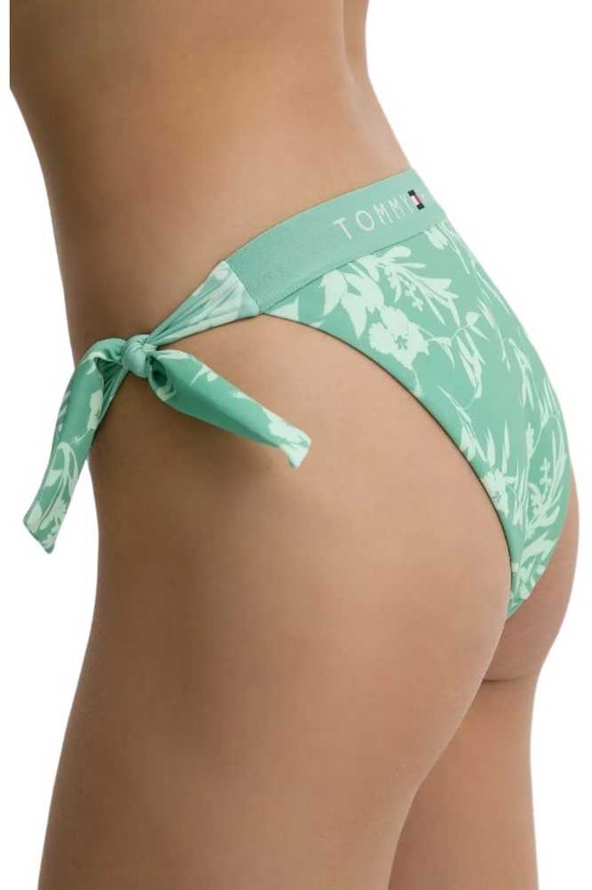 TOMMY HILFIGER CHEEKY SIDE TIE BIKINI PRINT ΜΑΓΙΟ ΓΥΝΑΙΚΕΙΟ GREEN