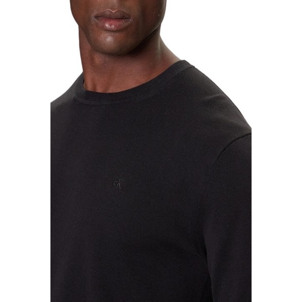 CALVIN KLEIN SUPIMA COTTON CREWNK SWEATER ΜΠΛΟΥΖΑ ΑΝΔΡΙΚΗ BLACK