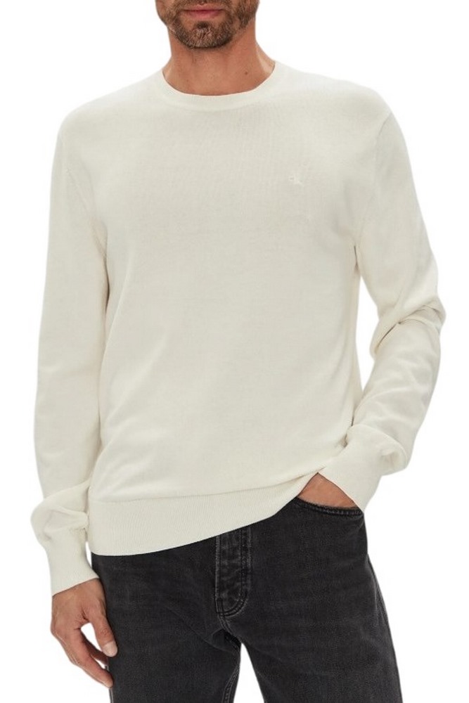 CALVIN KLEIN SUPIMA COTTON CREWNK SWEATER ΜΠΛΟΥΖΑ ΑΝΔΡΙΚΗ OFF WHITE
