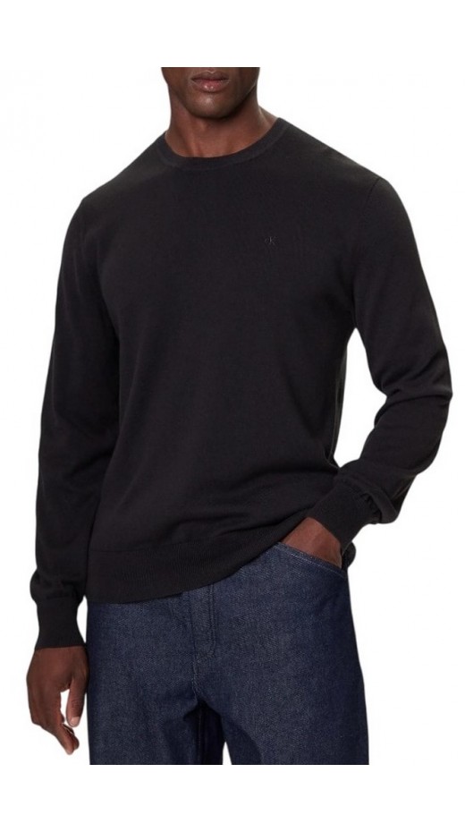 CALVIN KLEIN SUPIMA COTTON CREWNK SWEATER ΜΠΛΟΥΖΑ ΑΝΔΡΙΚΗ BLACK