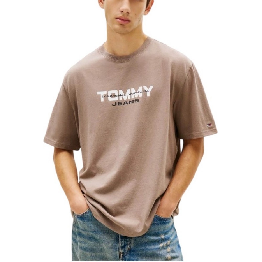 TOMMY JEANS 90S BLOCK T-SHIRT ΜΠΛΟΥΖΑ ΑΝΔΡΙΚΗ TAUPE