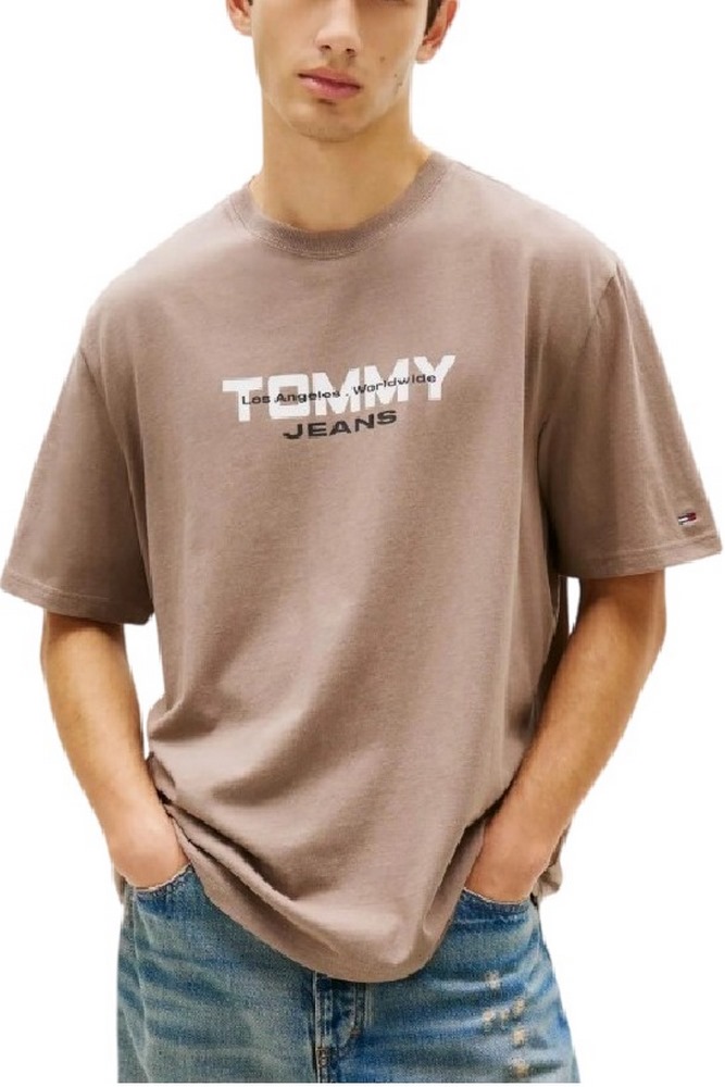 TOMMY JEANS 90S BLOCK T-SHIRT ΜΠΛΟΥΖΑ ΑΝΔΡΙΚΗ TAUPE