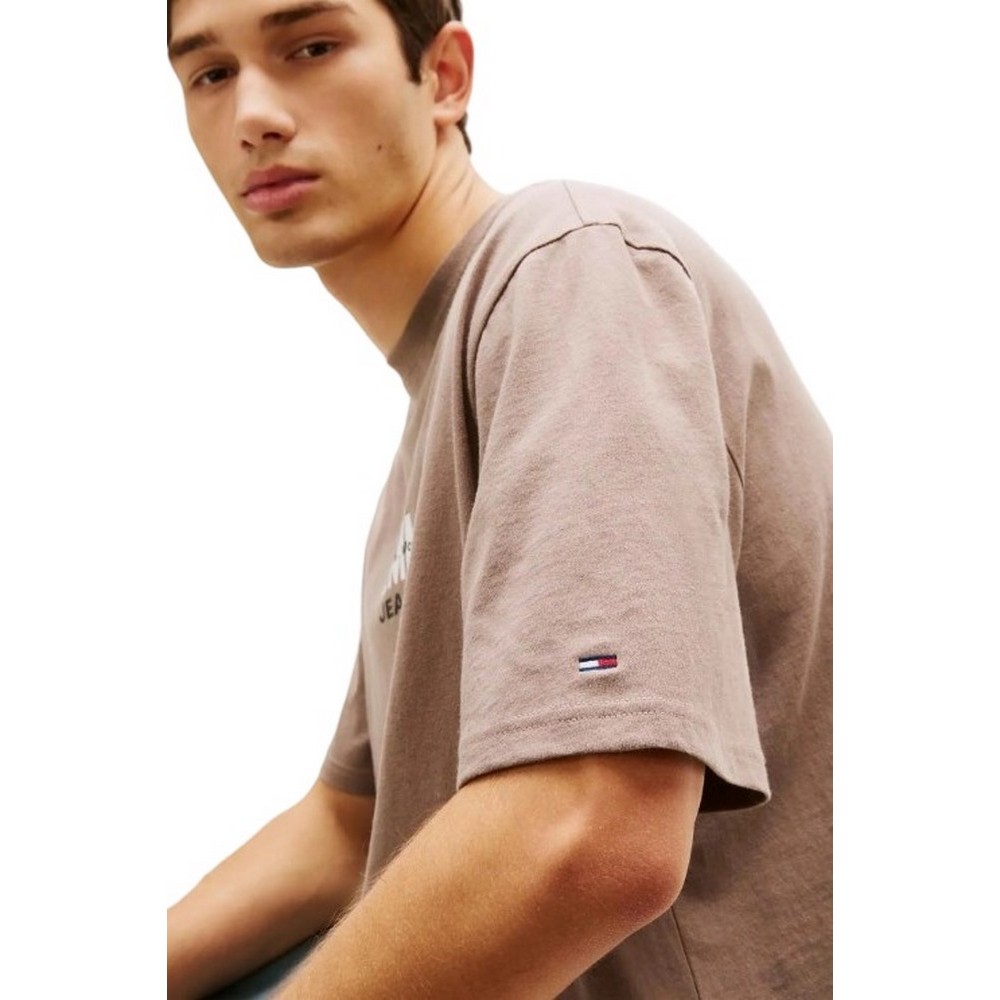 TOMMY JEANS 90S BLOCK T-SHIRT ΜΠΛΟΥΖΑ ΑΝΔΡΙΚΗ TAUPE