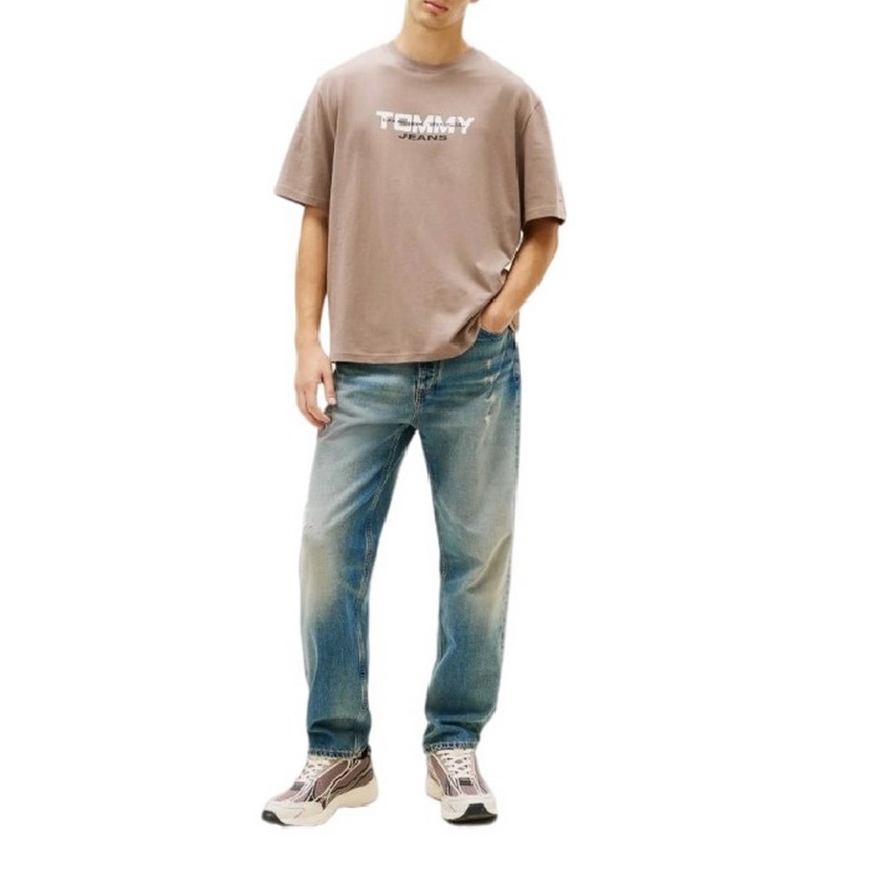TOMMY JEANS 90S BLOCK T-SHIRT ΜΠΛΟΥΖΑ ΑΝΔΡΙΚΗ TAUPE