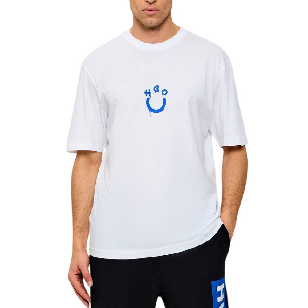HUGO BOSS JERSEY NORIZOM T-SHIRT ΜΠΛΟΥΖΑ ΑΝΔΡΙΚΗ WHITE