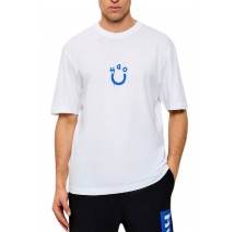 HUGO BOSS JERSEY NORIZOM T-SHIRT ΜΠΛΟΥΖΑ ΑΝΔΡΙΚΗ WHITE
