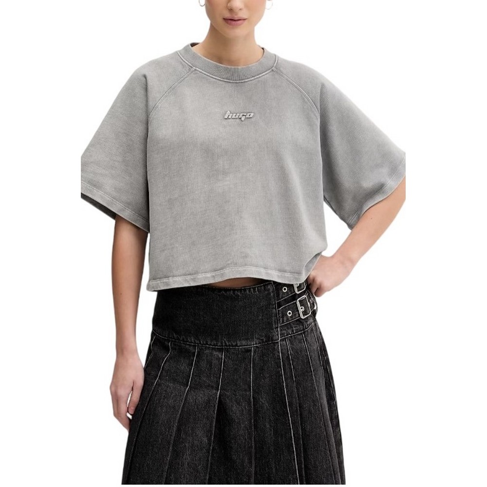 HUGO BOSS JERSEY DORLINA B T-SHIRT ΜΠΛΟΥΖΑ ΓΥΝΑΙΚΕΙΑ GREY