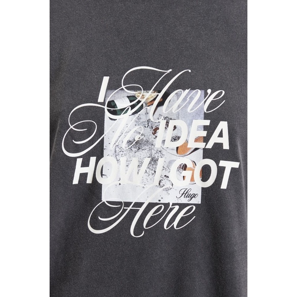 HUGO BOSS OVERSIZED TEE B17 JERSEY T-SHIRT ΜΠΛΟΥΖΑ ΓΥΝΑΙΚΕΙΑ WASHED BLACK
