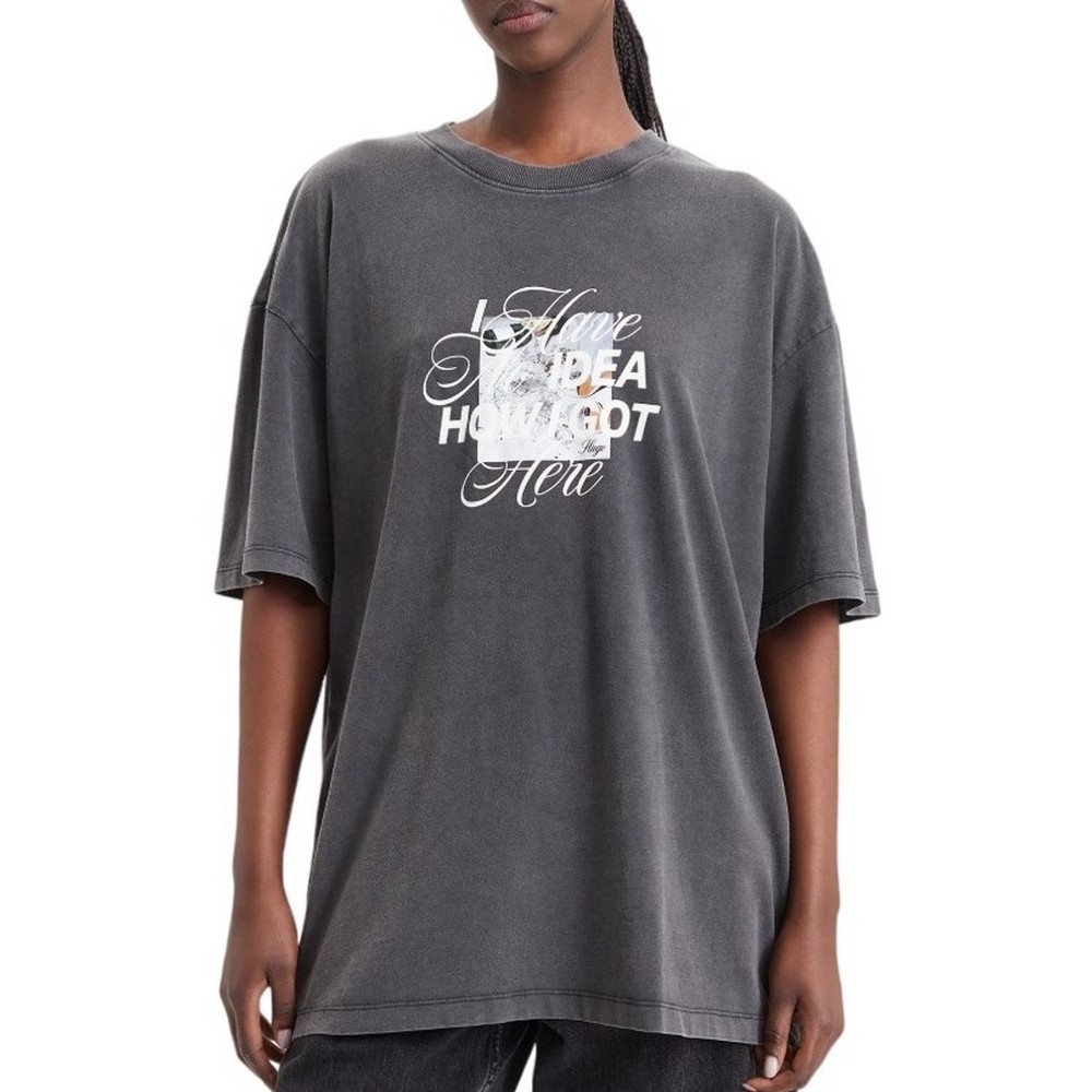 HUGO BOSS OVERSIZED TEE B17 JERSEY T-SHIRT ΜΠΛΟΥΖΑ ΓΥΝΑΙΚΕΙΑ WASHED BLACK