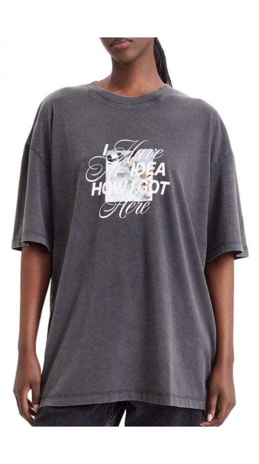 HUGO BOSS OVERSIZED TEE B17 JERSEY T-SHIRT ΜΠΛΟΥΖΑ ΓΥΝΑΙΚΕΙΑ WASHED BLACK
