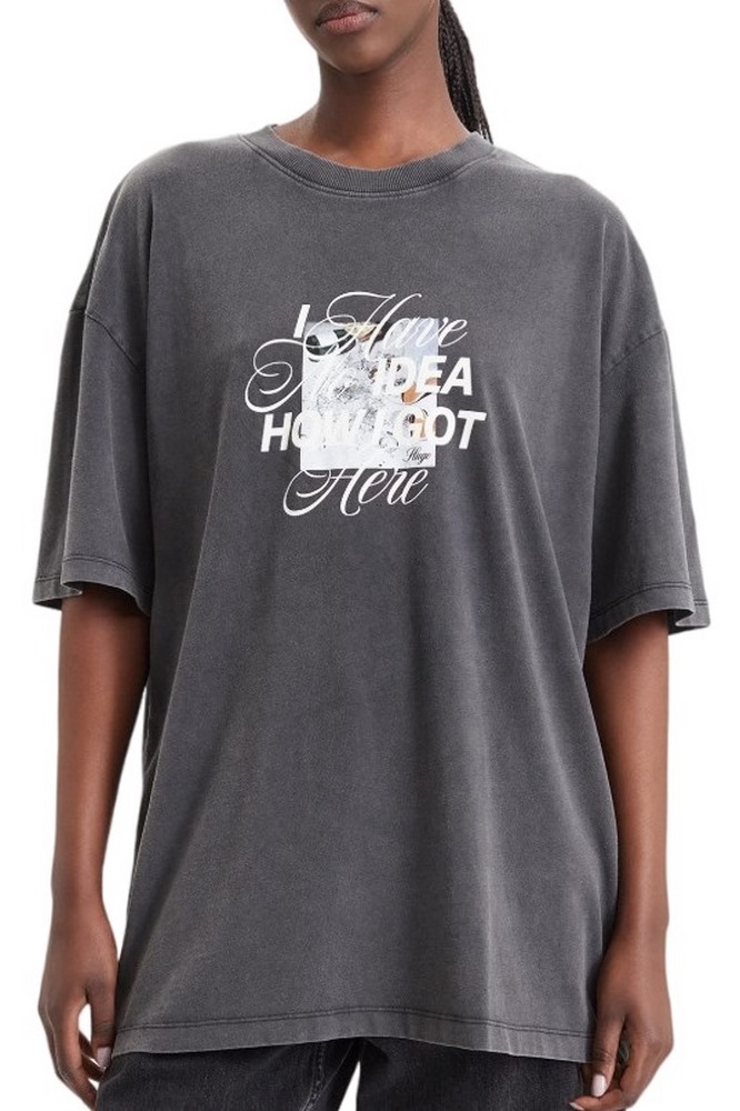 HUGO BOSS OVERSIZED TEE B17 JERSEY T-SHIRT ΜΠΛΟΥΖΑ ΓΥΝΑΙΚΕΙΑ WASHED BLACK