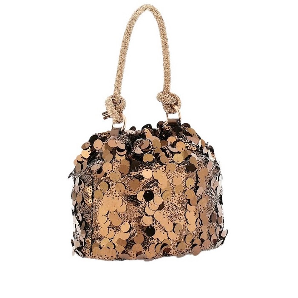 GUESS HOLIDAY SHINE TOP HANDLE POUCH ΤΣΑΝΤΑ ΓΥΝΑΙΚΕΙΑ BRONZE