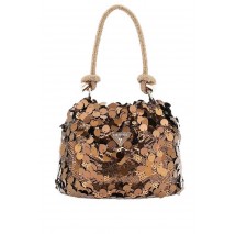 GUESS HOLIDAY SHINE TOP HANDLE POUCH ΤΣΑΝΤΑ ΓΥΝΑΙΚΕΙΑ BRONZE