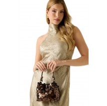 GUESS HOLIDAY SHINE TOP HANDLE POUCH ΤΣΑΝΤΑ ΓΥΝΑΙΚΕΙΑ BRONZE