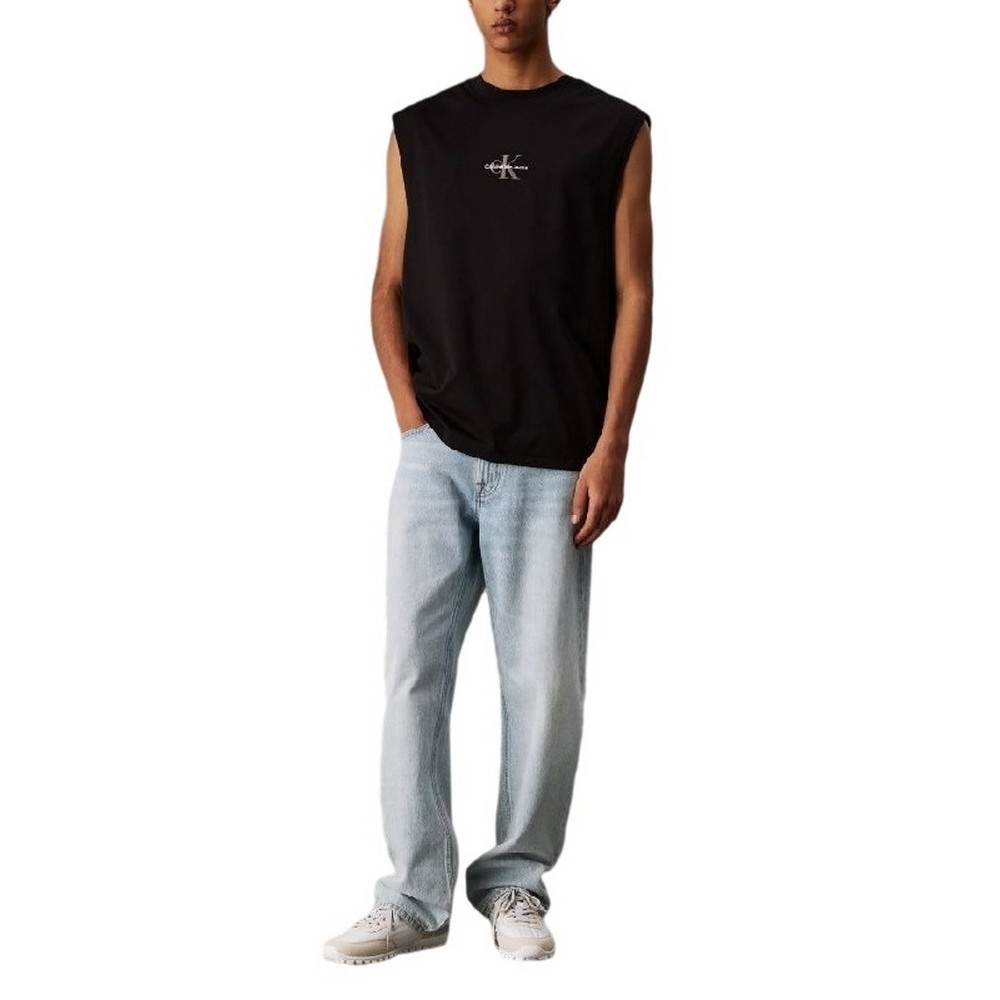 CALVIN KLEIN JEANS MONOLOGO SLEEVELESS TEE T-SHIRT ΜΠΛΟΥΖΑ ΑΝΔΡΙΚΗ BLACK